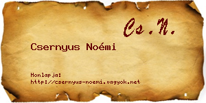 Csernyus Noémi névjegykártya